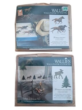 Wallis Brown and Green Wallpaper Cutouts - Horses & Moose Set